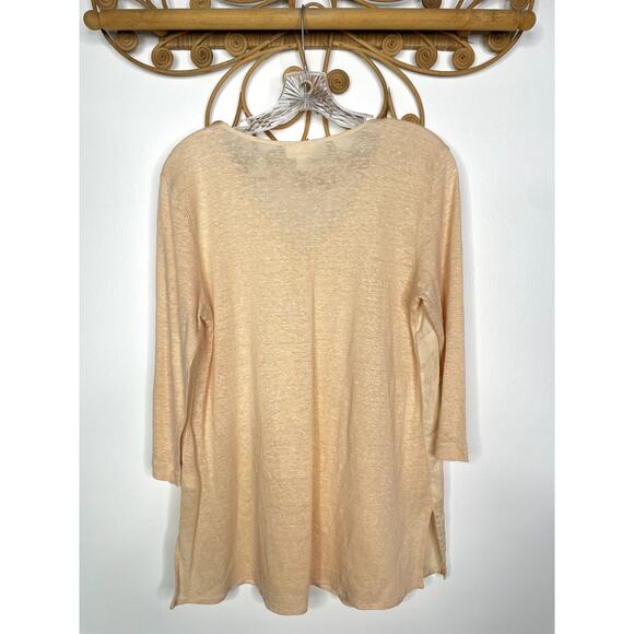 J.Jill Love Linen tunic top peach S - Picture 7 of 7